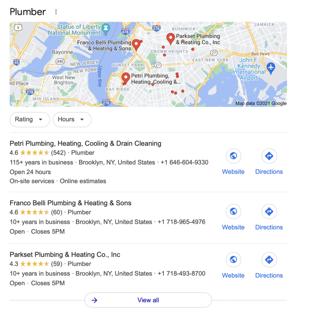 Highlighting further potential for new revenue streams in 2021. Google SERP 'Local Pack' feature - an enormous opportunity for SMBs to engage and convert new customers.  