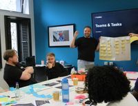 The Insites team brainstorming together