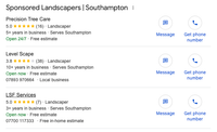 The Google Business Profiles and their reviews and ratings 