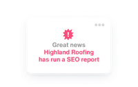 Notification saying a new lead has run an SEO audit