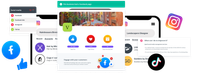 Insites social media audit overview showing Facebook, Instagram, and TikTok detection