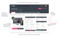 Screenshot of an Insites audit with arrows pointing to various features