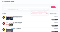 The Nova All Audits search screen with score, industry and location filters, and a Filter with AI box where you describe the audits you want
