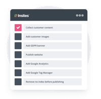 A checklist of items to be fixed on a website