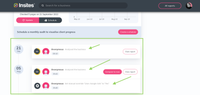 A screenshot from the Insites platform demonstrating how you can track progress 