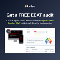 Showing what it looks like when you download a free EEAT audit. It shows the score of a business, how they rank for experience, expertise, authoritativeness and trust.  