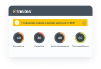 An AI agent connected to live Insites audit data, running checks and surfacing the gaps a business needs to fix