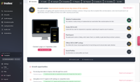 The Insites Nova audit overview, showing an overall score of 61, an AI-generated verdict, scored sections for website fundamentals, onsite SEO and AIO, paid search, offsite SEO and social profiles, and a ranked list of growth opportunities